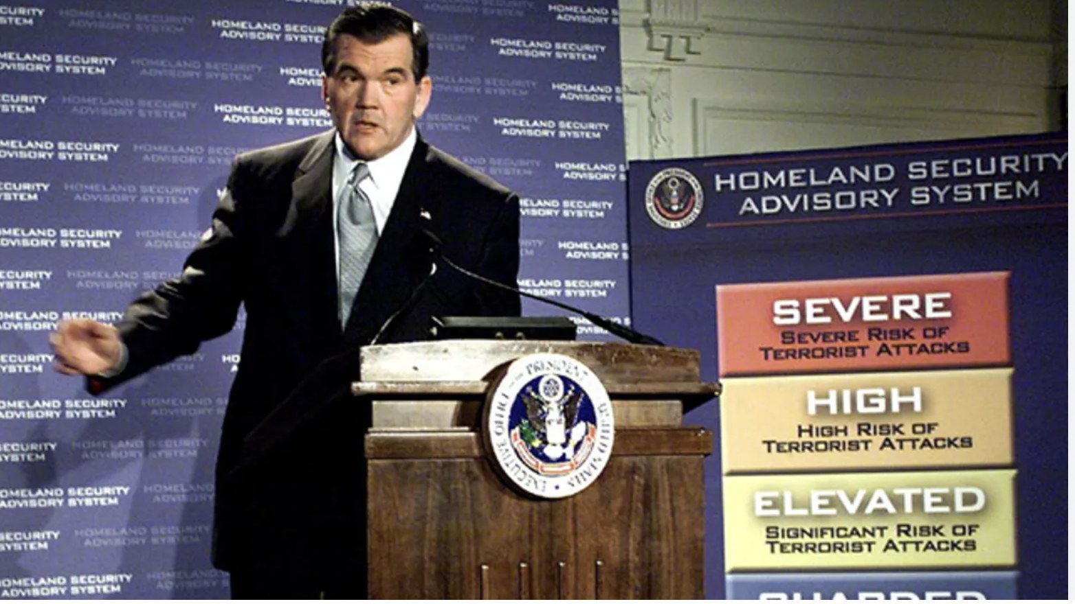 Homeland Security color-coded terror alert levels